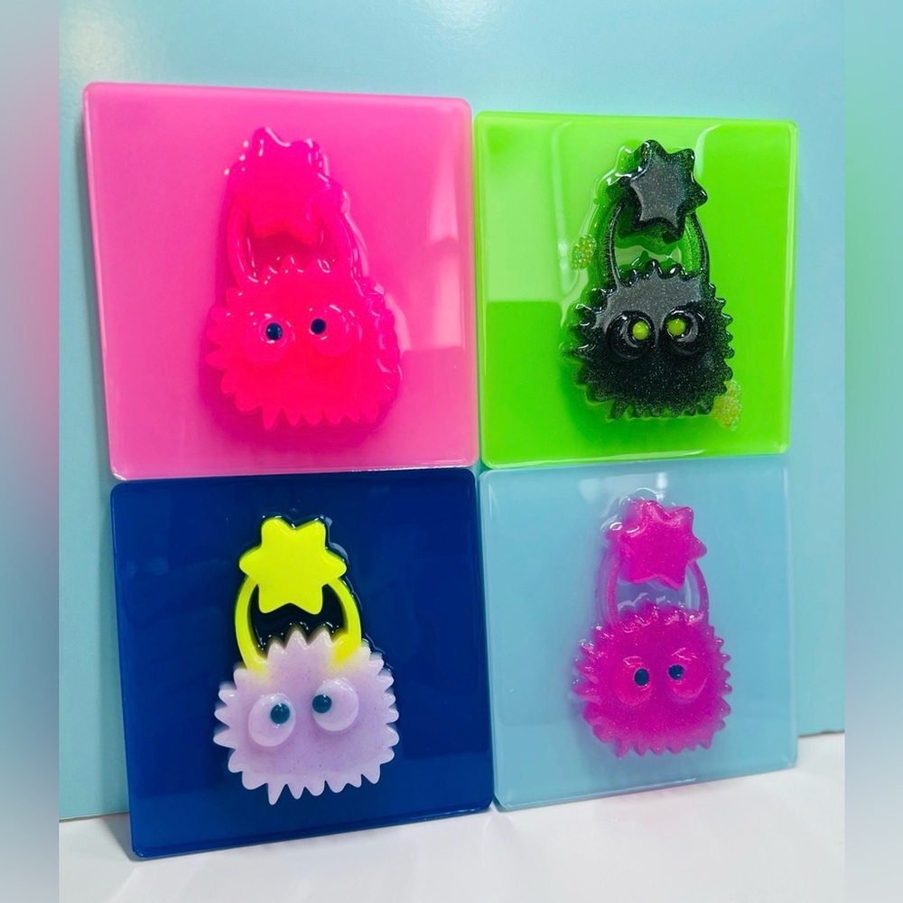 Original Pop Art: 4 Pc Set 3D Soot Sprite Resin Wall Art - Picture 3 of 4